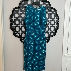 Calvin Klein peacock blue dress
